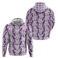 Hawaii Ti Leaf Maile Tuberose Lei Hoodie With Hanalei Leaf Purple LT05 - Polynesian Pride