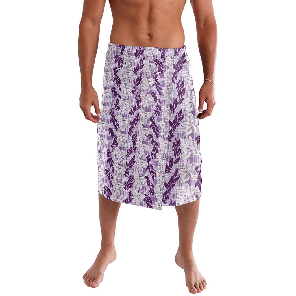 Hawaii Ti Leaf Maile Tuberose Lei Lavalava With Hanalei Leaf Purple LT05 Purple - Polynesian Pride