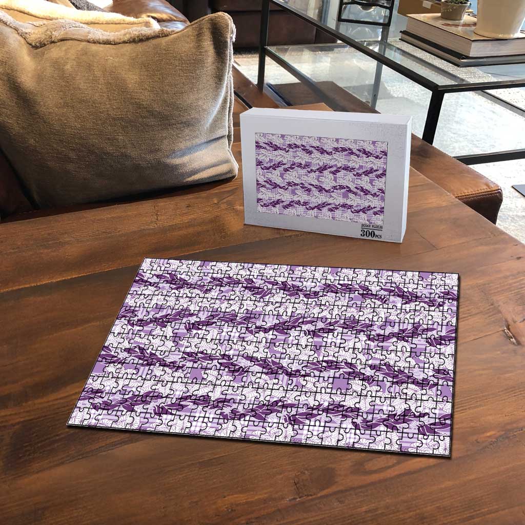 Hawaii Ti Leaf Maile Tuberose Lei Puzzle With Hanalei Leaf Purple LT05 - Polynesian Pride