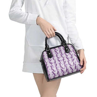 Hawaii Ti Leaf Maile Tuberose Lei Shoulder Handbag With Hanalei Leaf Purple LT05 - Polynesian Pride