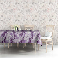 Hawaii Ti Leaf Maile Tuberose Lei Tablecloth With Hanalei Leaf Purple LT05 - Polynesian Pride