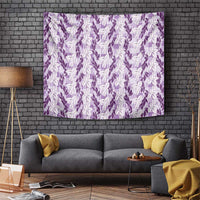 Hawaii Ti Leaf Maile Tuberose Lei Tapestry With Hanalei Leaf Purple LT05 Purple - Polynesian Pride