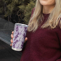 Hawaii Ti Leaf Maile Tuberose Lei Tumbler Cup With Hanalei Leaf Purple LT05 - Polynesian Pride