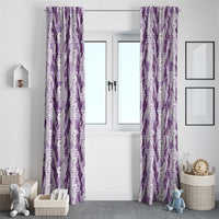 Hawaii Ti Leaf Maile Tuberose Lei Window Curtain With Hanalei Leaf Purple LT05 - Polynesian Pride
