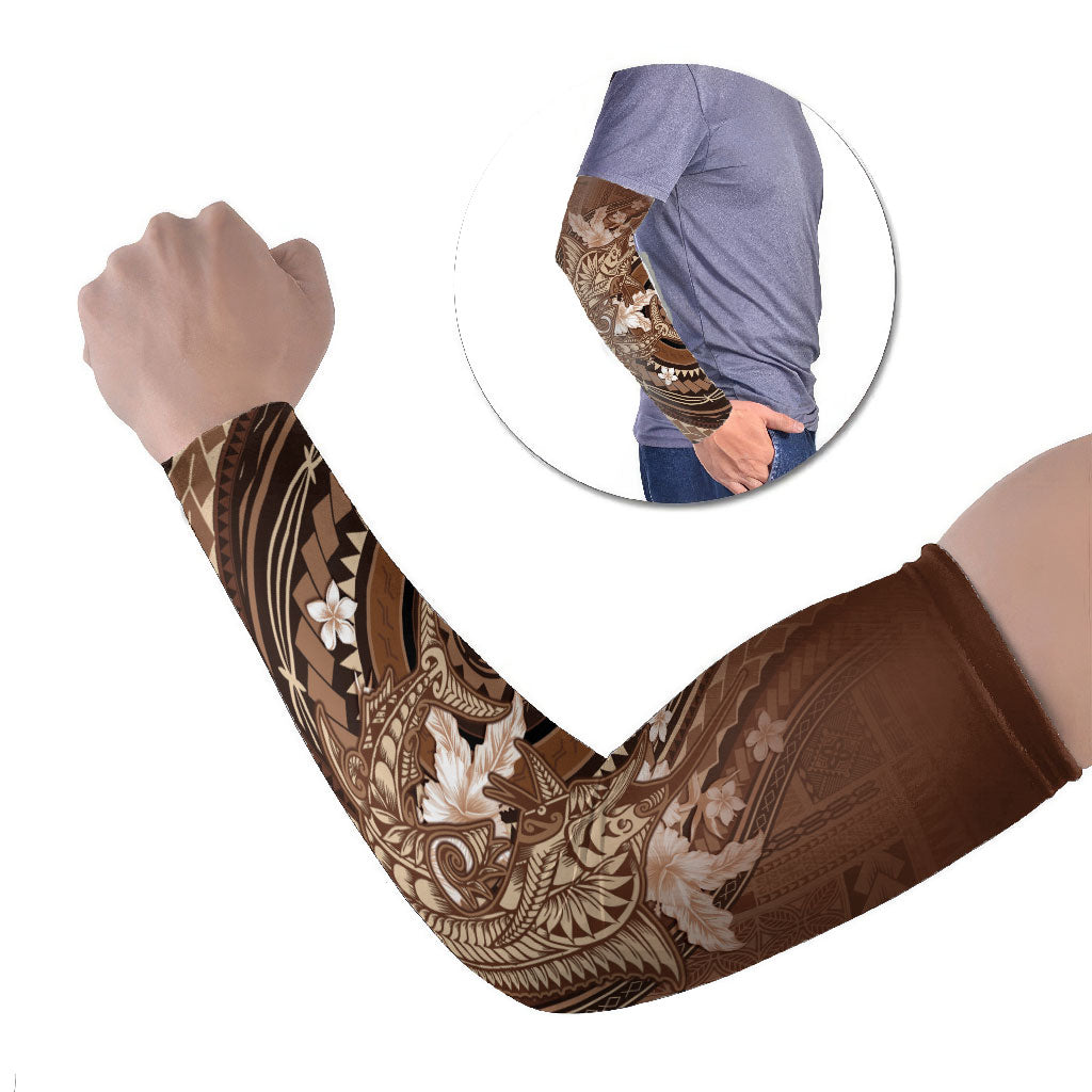 Samoa Tatau Marlin Arm Sleeves With Siapo Motifs Brown