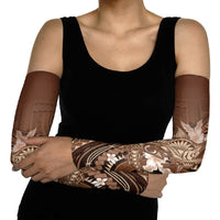 Samoa Tatau Marlin Arm Sleeves With Siapo Motifs Brown