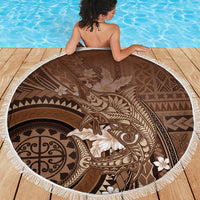 Samoa Tatau Marlin Beach Blanket With Siapo Motifs Brown