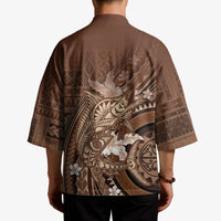 Samoa Tatau Marlin Kimono With Siapo Motifs Brown