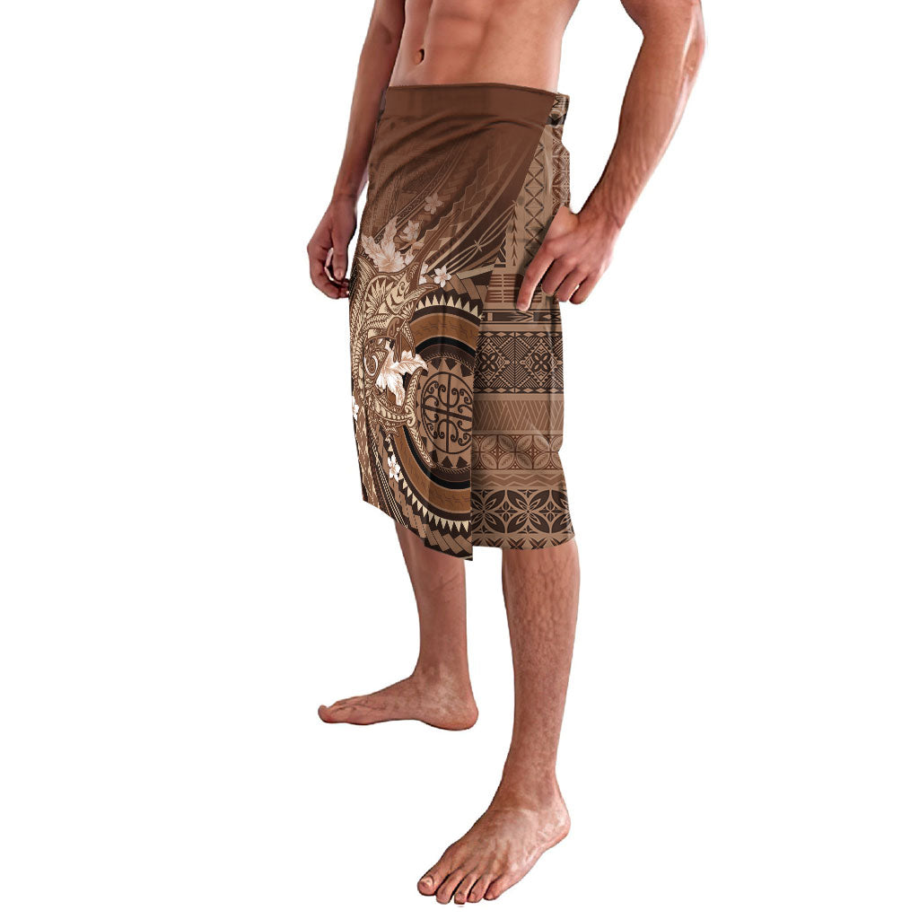 Samoa Tatau Marlin Lavalava With Siapo Motifs Brown LT05 - Polynesian Pride