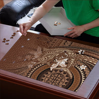 Samoa Tatau Marlin Puzzle With Siapo Motifs Brown LT05 - Polynesian Pride