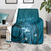 Samoa Tatau Marlin Blanket With Siapo Motifs Teal