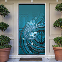 Samoa Tatau Marlin Door Cover With Siapo Motifs Teal