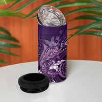 Samoa Tatau Marlin 4 in 1 Can Cooler Tumbler With Siapo Motifs Violet LT05 - Polynesian Pride