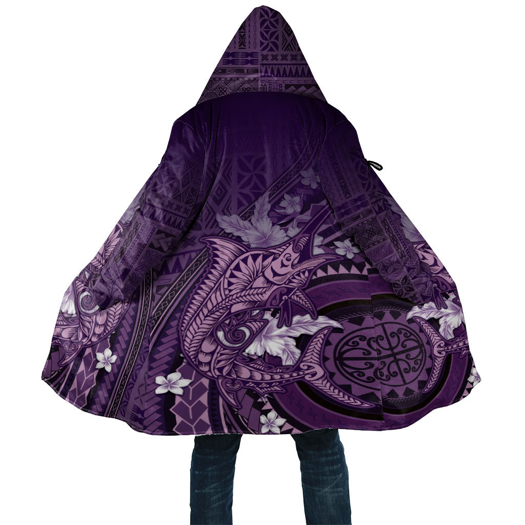 Samoa Tatau Marlin Cloak With Siapo Motifs Violet