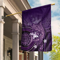 Samoa Tatau Marlin Garden Flag With Siapo Motifs Violet