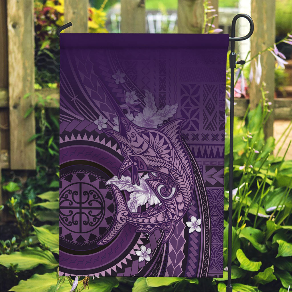 Samoa Tatau Marlin Garden Flag With Siapo Motifs Violet