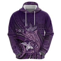 Samoa Tatau Marlin Hoodie With Siapo Motifs Violet LT05 - Polynesian Pride
