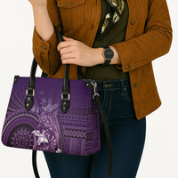 Samoa Tatau Marlin Leather Bag With Siapo Motifs Violet
