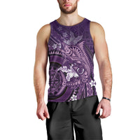 Samoa Tatau Marlin Men Tank Top With Siapo Motifs Violet