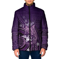 Samoa Tatau Marlin Padded Jacket With Siapo Motifs Violet LT05 Men Violet - Polynesian Pride