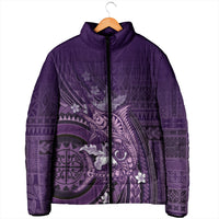Samoa Tatau Marlin Padded Jacket With Siapo Motifs Violet LT05 - Polynesian Pride