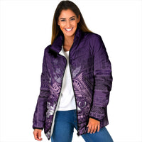 Samoa Tatau Marlin Padded Jacket With Siapo Motifs Violet LT05 Women Violet - Polynesian Pride