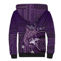 Samoa Tatau Marlin Sherpa Hoodie With Siapo Motifs Violet