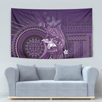 Samoa Tatau Marlin Tapestry With Siapo Motifs Violet LT05 - Polynesian Pride