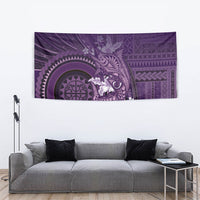 Samoa Tatau Marlin Tapestry With Siapo Motifs Violet LT05 - Polynesian Pride