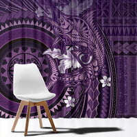 Samoa Tatau Marlin Window Curtain With Siapo Motifs Violet LT05 - Polynesian Pride