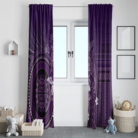Samoa Tatau Marlin Window Curtain With Siapo Motifs Violet LT05 - Polynesian Pride