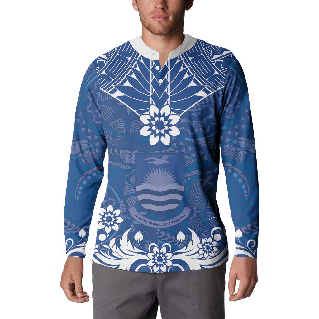 Wikin te Taetae ni Kiribati Button Sweatshirt Pacific Tapa Pattern
