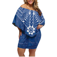 Wikin te Taetae ni Kiribati Family Matching Off Shoulder Short Dress and Hawaiian Shirt Pacific Tapa Pattern