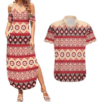 Tonga Language Week Couples Matching Summer Maxi Dress and Hawaiian Shirt Lea Faka-Tonga Everyday - Polynesian Pride