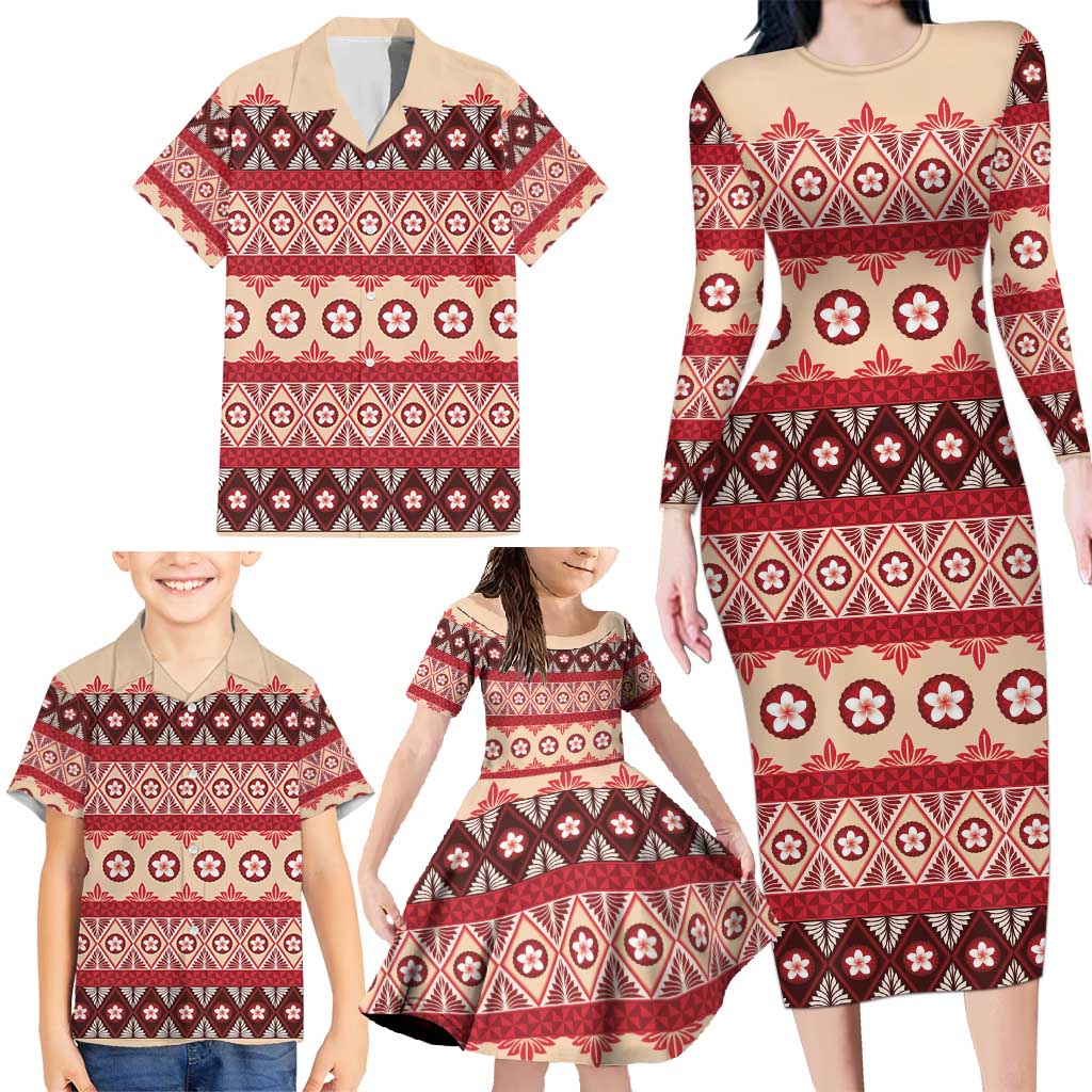 Tonga Language Week Family Matching Long Sleeve Bodycon Dress and Hawaiian Shirt Lea Faka-Tonga Everyday - Polynesian Pride