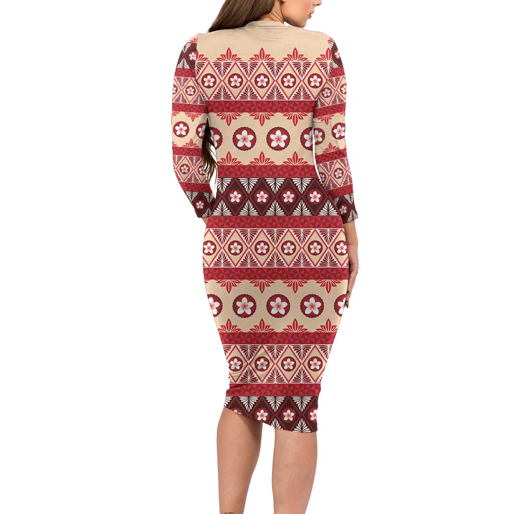 Tonga Language Week Family Matching Long Sleeve Bodycon Dress and Hawaiian Shirt Lea Faka-Tonga Everyday - Polynesian Pride