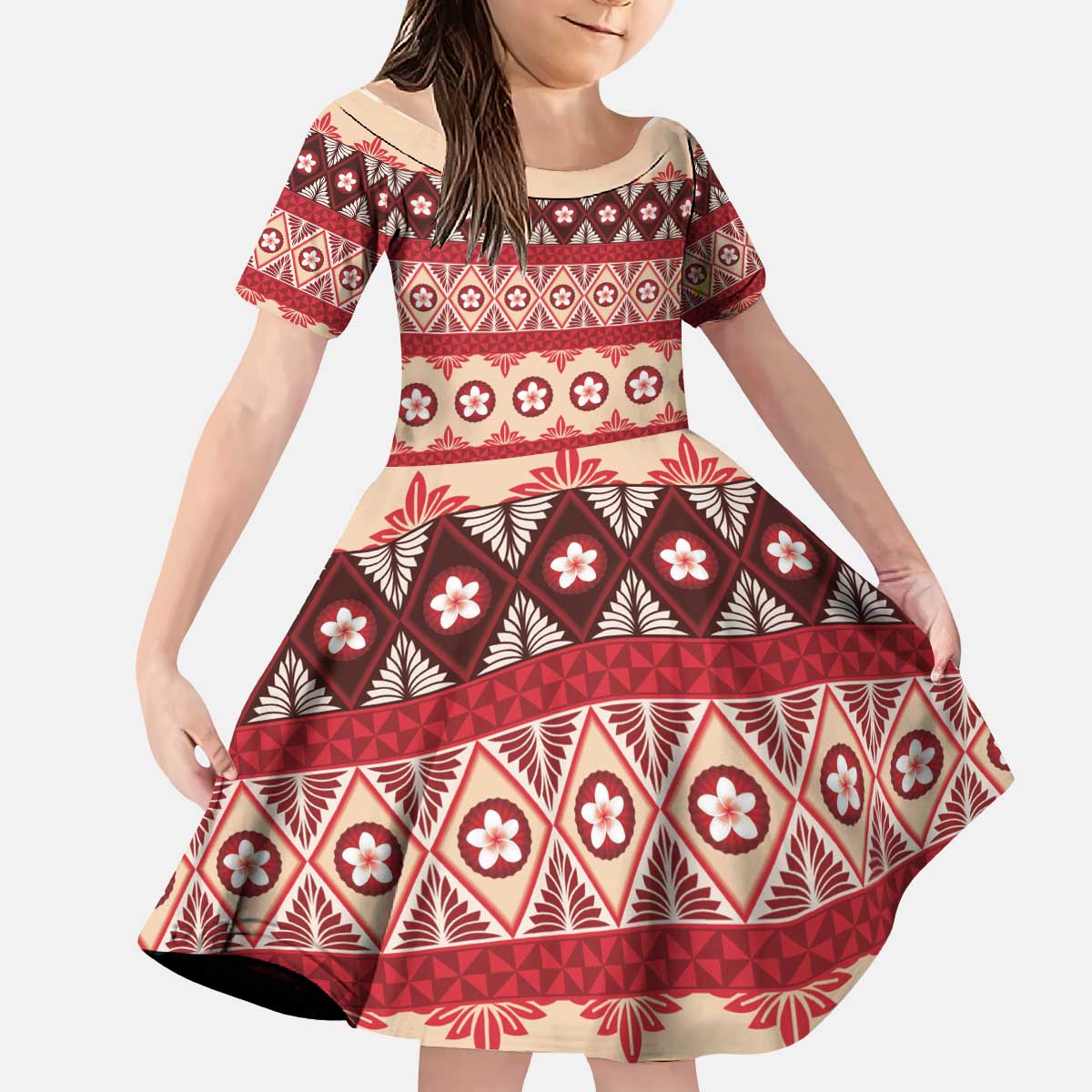 Tonga Language Week Kid Short Sleeve Dress Lea Faka-Tonga Everyday - Polynesian Pride