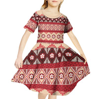 Tonga Language Week Kid Short Sleeve Dress Lea Faka-Tonga Everyday - Polynesian Pride