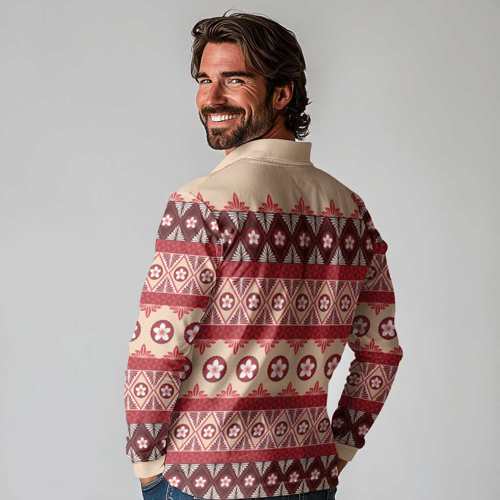 Tonga Language Week Long Sleeve Polo Shirt Lea Faka-Tonga Everyday - Polynesian Pride