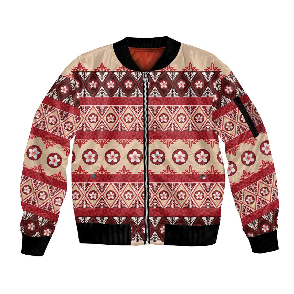 Tonga Language Week Sleeve Zip Bomber Jacket Lea Faka-Tonga Everyday - Polynesian Pride
