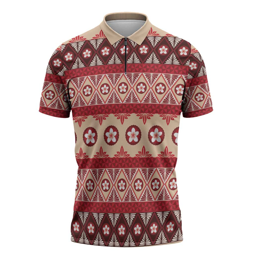 Tonga Language Week Zipper Polo Shirt Lea Faka-Tonga Everyday - Polynesian Pride