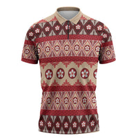 Tonga Language Week Zipper Polo Shirt Lea Faka-Tonga Everyday - Polynesian Pride