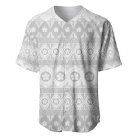 Tonga White Sunday Baseball Jersey Tongan Ngatu Siale Pattern - Polynesian Pride