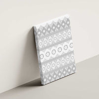 Tonga White Sunday Canvas Wall Art Tongan Ngatu Siale Pattern - Polynesian Pride