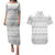Tonga White Sunday Couples Matching Puletasi and Hawaiian Shirt Tongan Ngatu Siale Pattern - Polynesian Pride