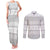 Tonga White Sunday Couples Matching Tank Maxi Dress and Long Sleeve Button Shirt Tongan Ngatu Siale Pattern - Polynesian Pride