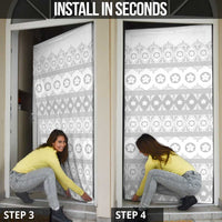 Tonga White Sunday Door Cover Tongan Ngatu Siale Pattern - Polynesian Pride