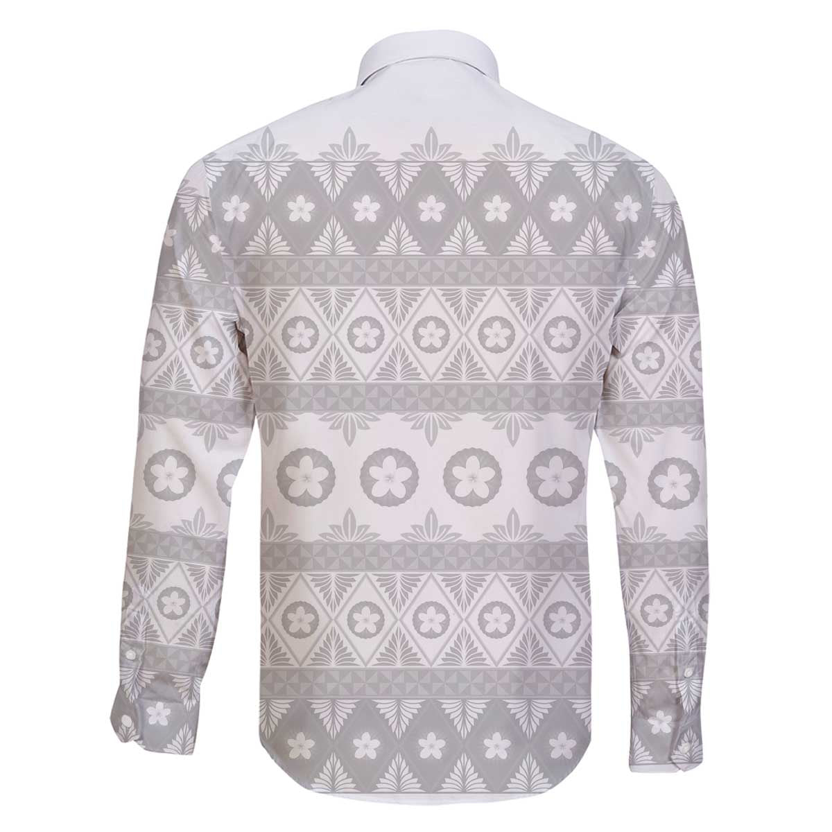 Tonga White Sunday Family Matching Off The Shoulder Long Sleeve Dress and Hawaiian Shirt Tongan Ngatu Siale Pattern - Polynesian Pride