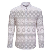 Tonga White Sunday Family Matching Puletasi and Hawaiian Shirt Tongan Ngatu Siale Pattern - Polynesian Pride