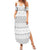 Tonga White Sunday Family Matching Summer Maxi Dress and Hawaiian Shirt Tongan Ngatu Siale Pattern - Polynesian Pride
